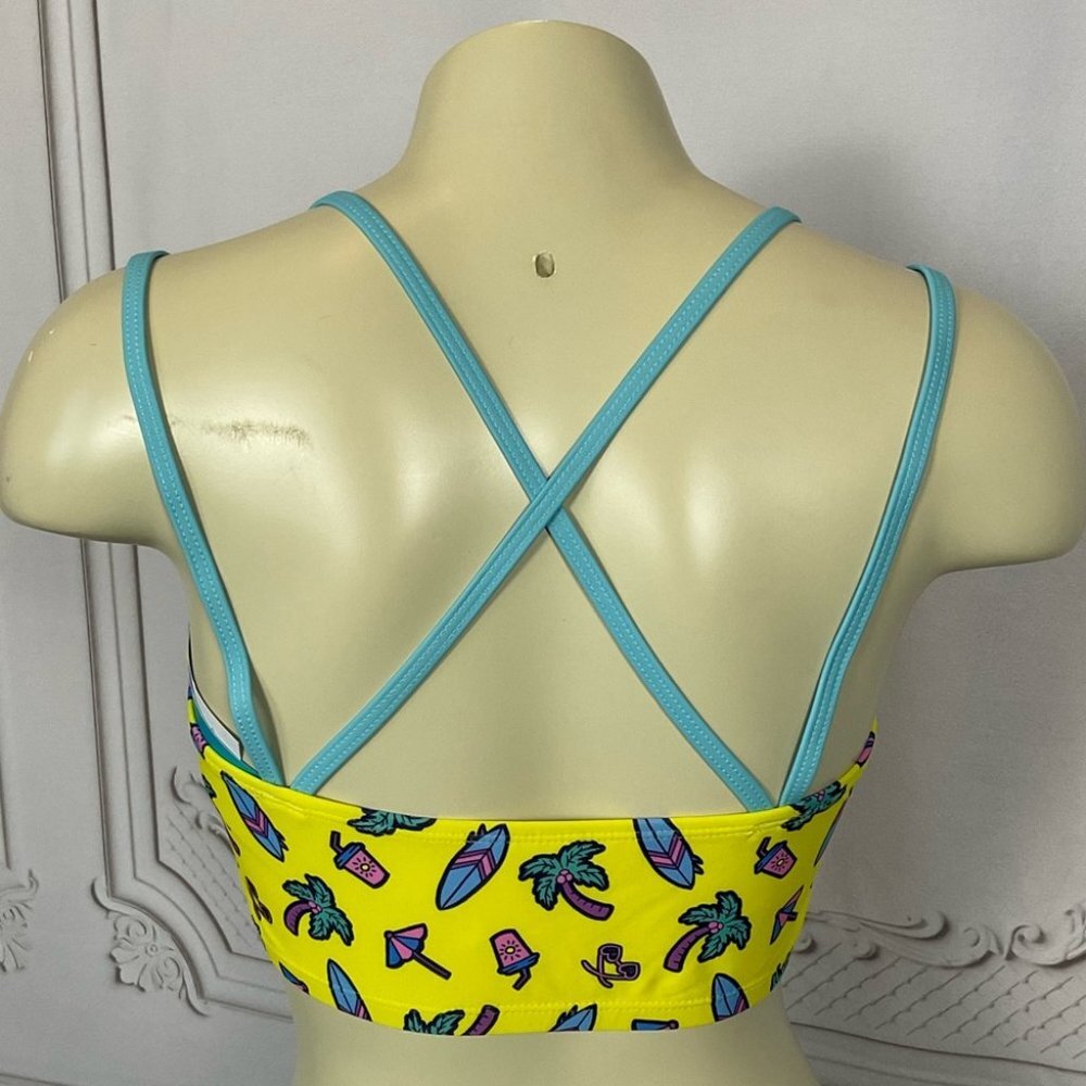 Undercurrent Juniors Neon Beach Design Strappy Bikini Size Large New - Picture 7 of 11
